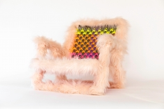 Becca Van K,  Macramé Chair (Pink Fuzzy), 2020